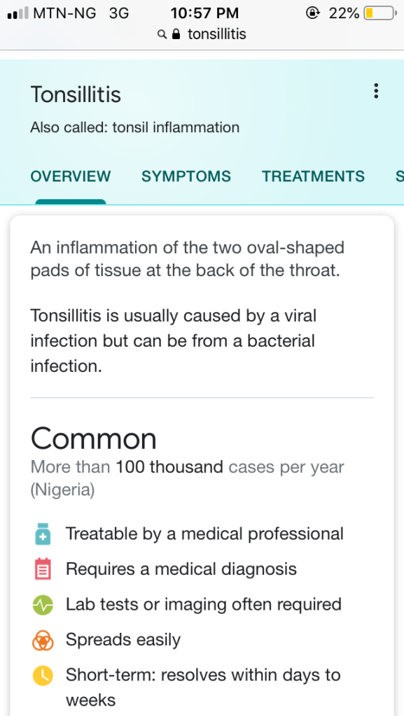 Meaning of tonsillitis 